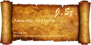 Janszky Szilvia névjegykártya