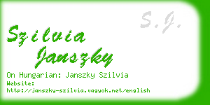 szilvia janszky business card